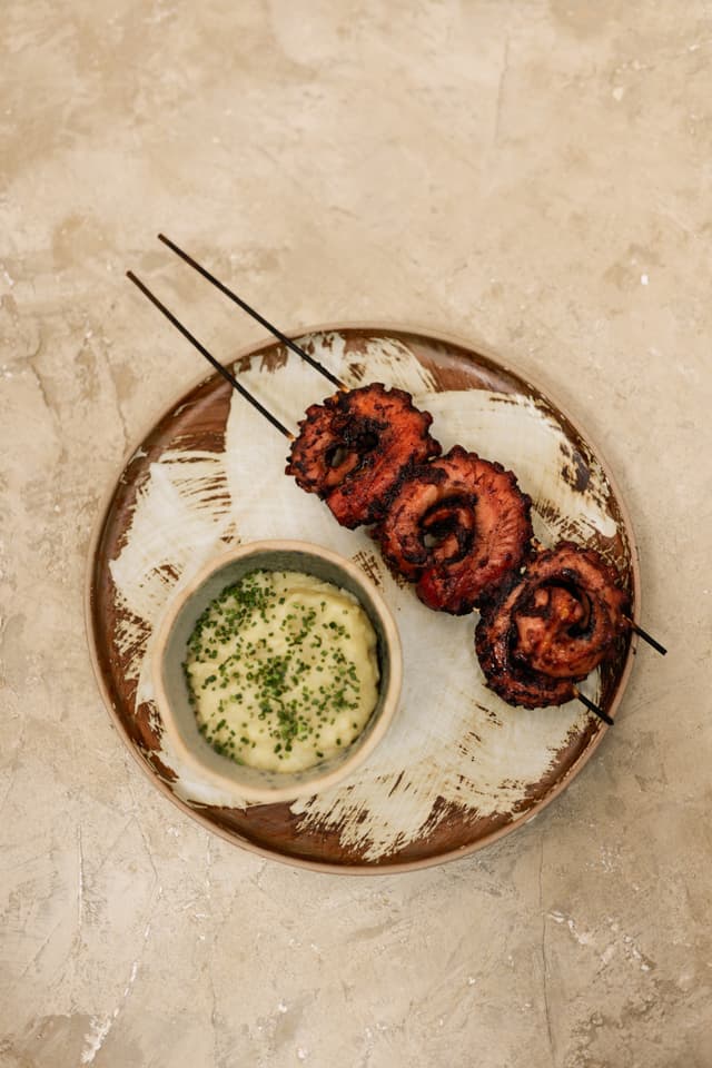Octopus yakitori