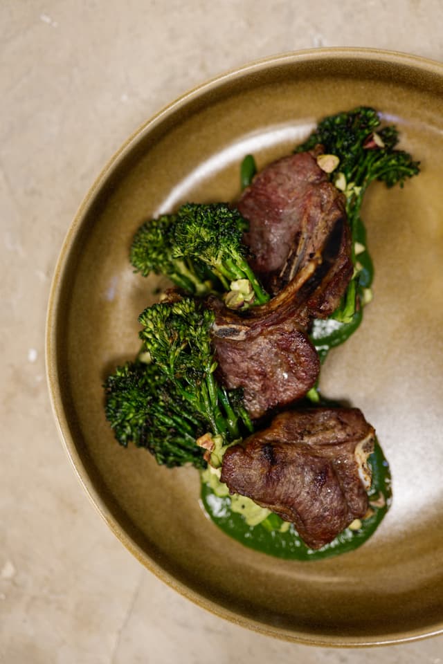 Farm's lamb rack on coals